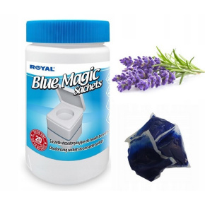 WC sáčky Blue Magic Aut Sachets LEVANDULE v dóze 20ks tablety do chemického WC