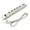 Prodlužovací kabel s přepěťovou ochranou, 3 m, 6 zásuvek, LED indikace,Powerton