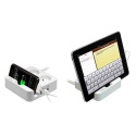 Přepěťová ochrana, 2 zásuvky, bílá, Logo, 3x USB, se stojánkem na tablet,mobil