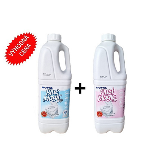 CENOVĚ VÝHODNÁ SADA Blue Magic TRIP 2 l + Flush Magic TRIP 2 l – chemie do chemického WC s lesní vůní