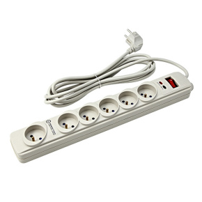 Prodlužovací kabel s přepěťovou ochranou, 3 m, 6 zásuvek, LED indikace,Powerton