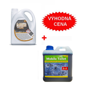 AgaChem Chemie pro mobilní a suché toalety 2v1 2l + Killer TANK 2L CENOVĚ VÝHODNÁ SADA