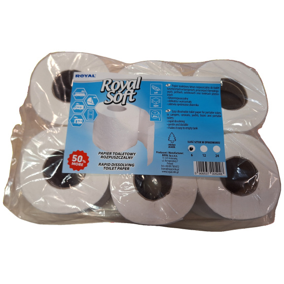 ROYAL SOFT 6ks rozkladový toaletní papír pro chemické WC, 