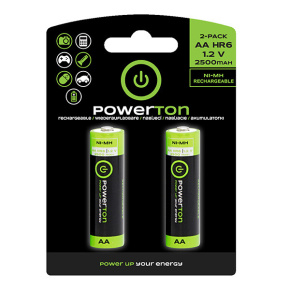 Powerton ,nabíjecí baterie, AA (HR6), 1.2V, 2500mAh, blistr, 2-pack
